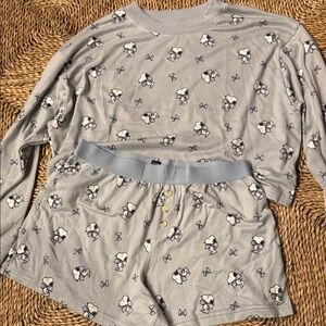 American Eagle Outfitters Light Blue Snoopy/Peanuts Pajama Set (WORN ONCE)
